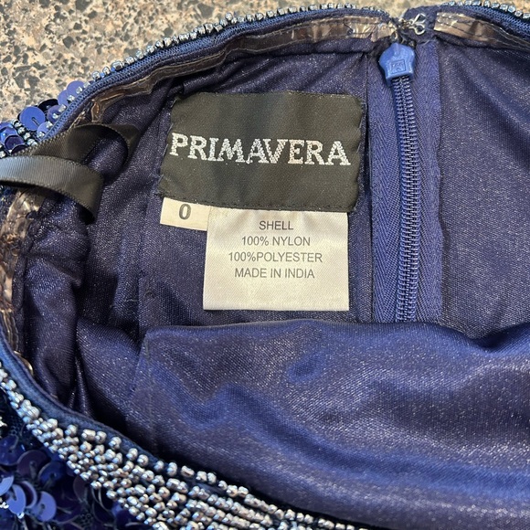 Primavera Couture Navy Sequin Top - Picture 2 of 7